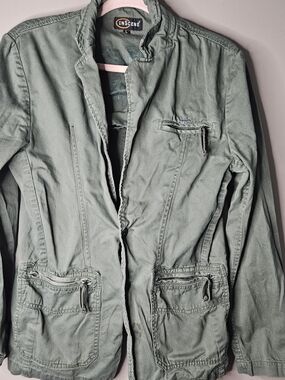 Inscene Weaver Military-Style Olive Utility Jacket Ptp 18" Length 21"